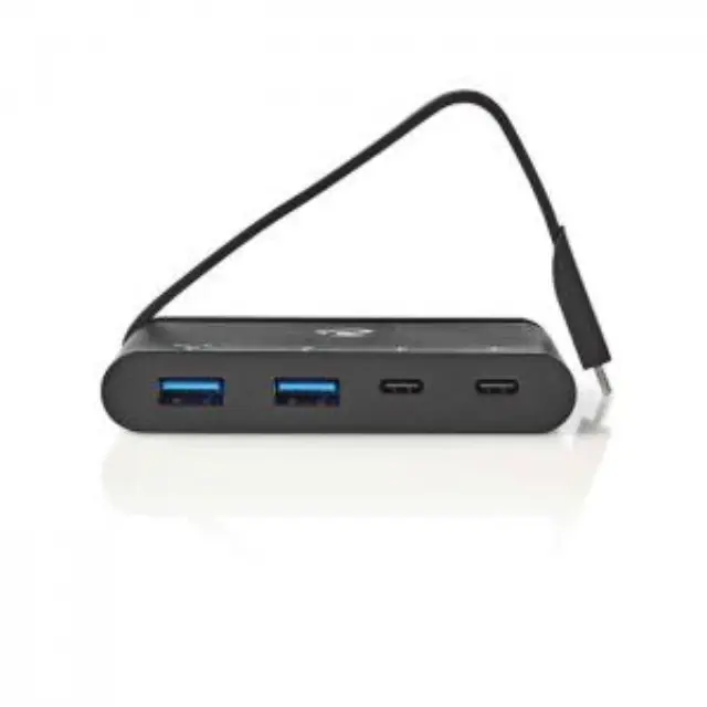 USB hub, 4 θυρών από Type-C αρσ. σε 2x USB Type-A και 2x USB-C, 0,20m σε μαύρο χρώμα. 2