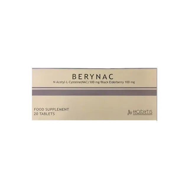 Berynac N-Acetyl-L-Cysteine 500mg & Black Elderberry 100 mg 20tab
