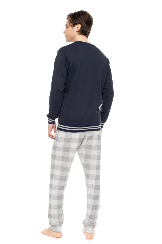 W-M722 - Yacht Blue - PYJAMA JACQUARD GREY PLAID - L 3