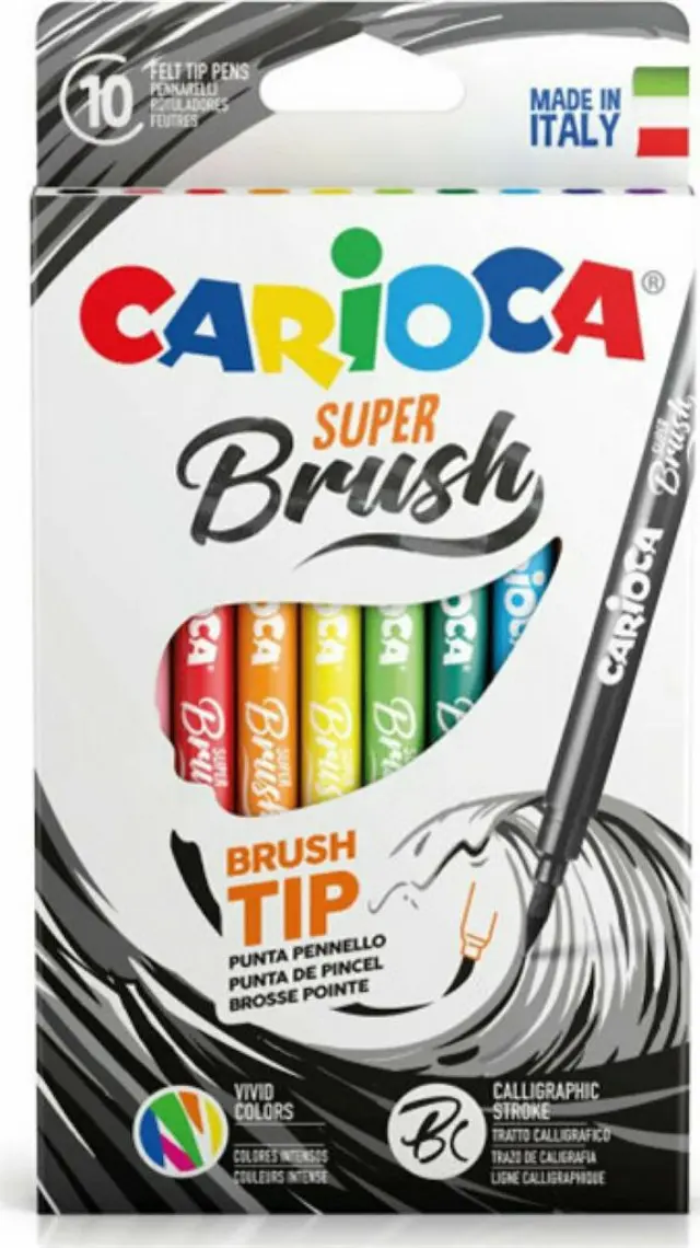 Carioca Super Brush Μαρκαδόροι Ζωγραφικής Λεπτοί Σε 10 Χρώματα/ 239.429379 (Carioca)