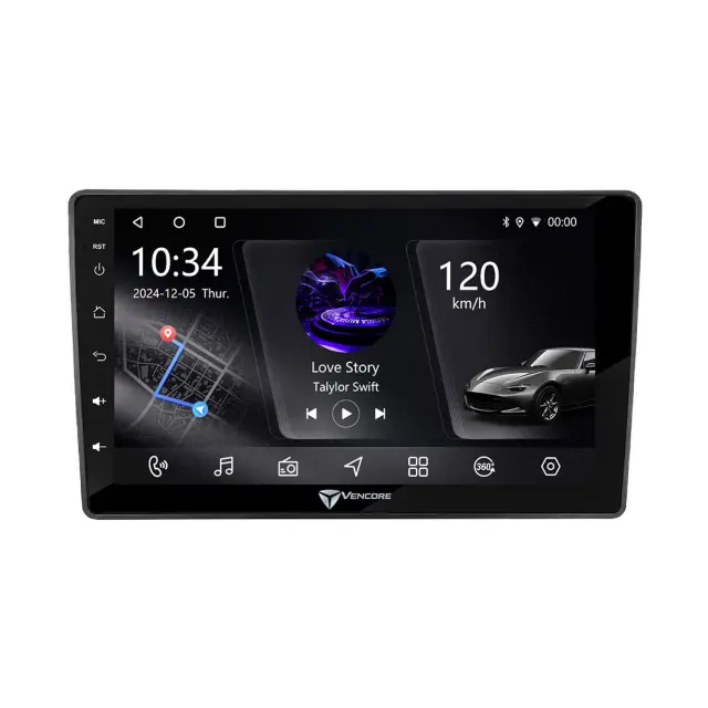 VenCore Οθόνη Multimedia Android 15 9" PX5S Octa-Core 2GB/32GB IPS με Πρόσοψη, CarPlay, Android Auto και Υποστήριξη Κάμερας 360° για Dacia Duster 2022-2026 – Μαύρη (3236-10005-0739B) 2