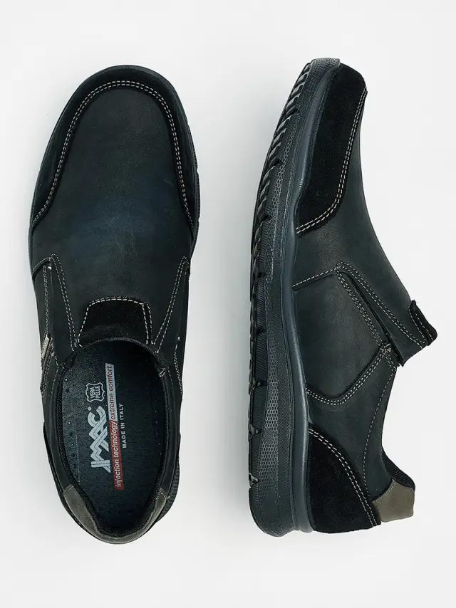 Imac Μοκασίνια-Loafers Ανδρικό Δέρμα Suede/Δέρμα Nubuck Μαύρο IMA/253138 NERO/GRIGIO 3