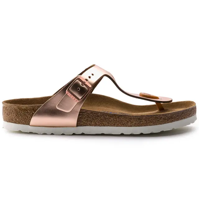 Birkenstock Σαγιονάρες Γυναικείο δέρμα λουστρίνι Ροζ BIR/GIZEH LIQUID 1005048M/COPPER