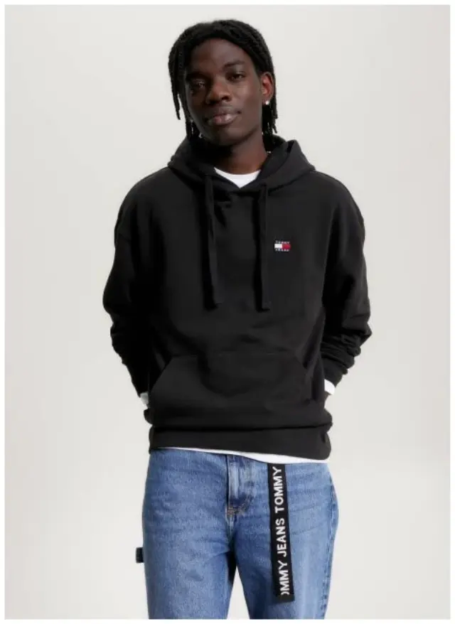 Tommy Hilfiger - Ανδρικό Φούτερ με Κουκούλα DM0DM16369-BDS Μαύρο