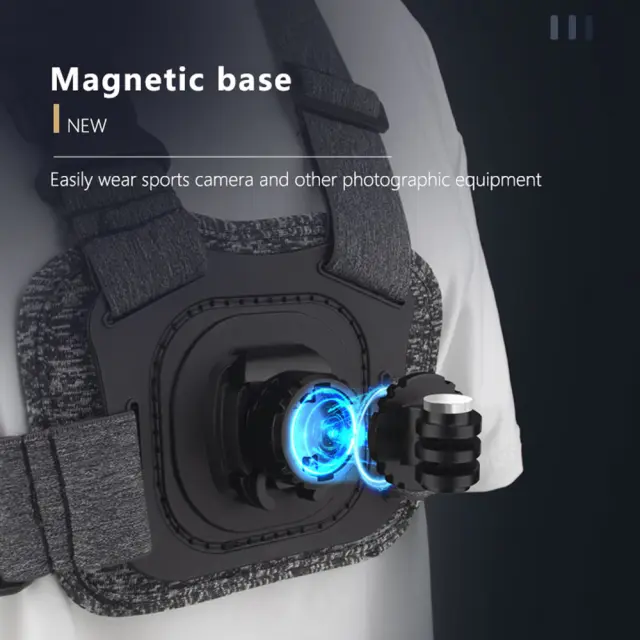 Techsuit - Camera Holder (JX-002) - for GoPro with Magnetic Base, Chest Wear - Gray 2