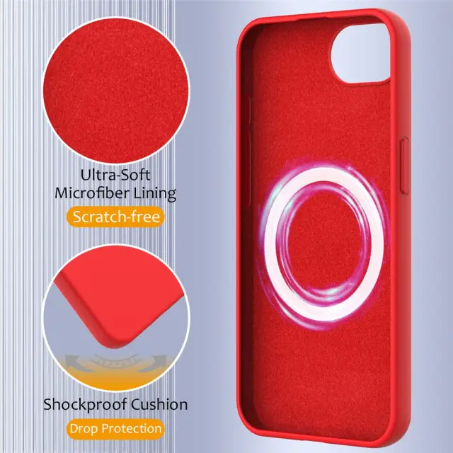Θήκη Σιλικόνης με MagSafe για iPhone 16e/17e-Red OEM 2