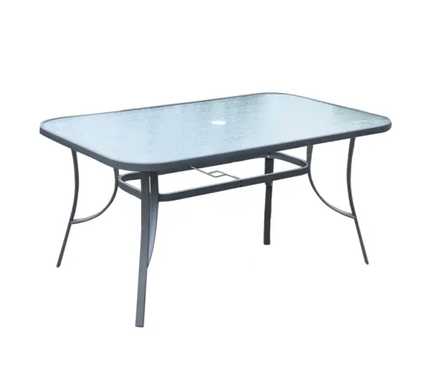 Τραπέζι RIO Μέταλλο/Γυαλί Ανθρακί/Clear 150x90x71cm