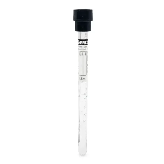 Vacutainer ΤΚΕ (ESR) 1,6 ml – Μαύρο Πώμα, Γυάλινο, Serix (100 τεμ.)
