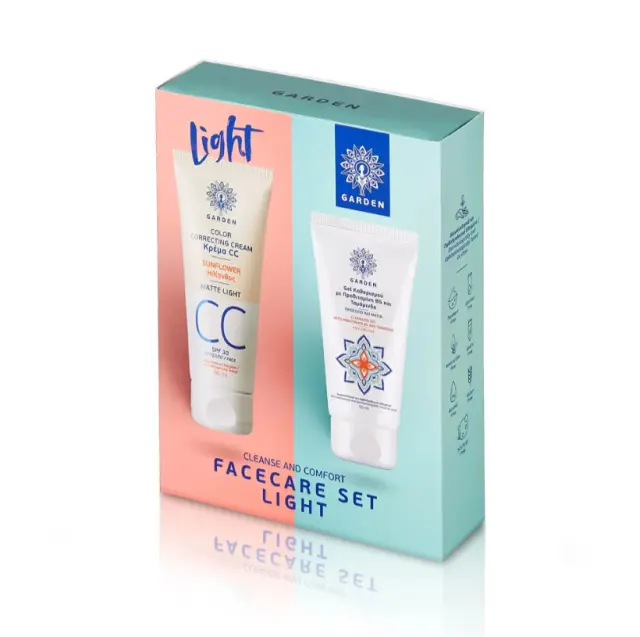 Garden Correcting Cream Κρέμα CC Matte Light SPF30 Ενυδατική Κρέμα Προσώπου με Χρώμα 50 ml + ΔΩΡΟ Cleansing Gel Face and Eyes Διάφανο Καθαριστικό Τζελ για Πρόσωπο και Μάτια 50 ml