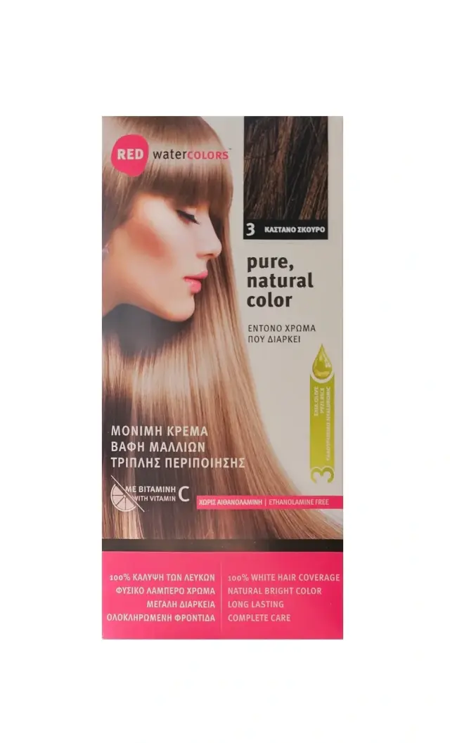 Red Water Colors Βαφή Μαλλιών Καστανό Σκούρο Νο3, 155ml
