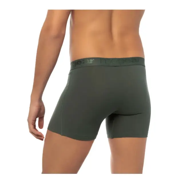 Mengear Basic Ανδρικό Βαμβακερό Long Boxer Εξωτερικό Λάστιχο 2τμχ Minerva - Χακί 2