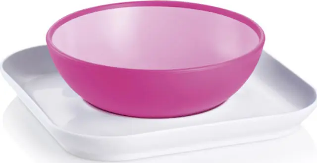 Mam Baby s Bowl + Plate Pink, 6m+