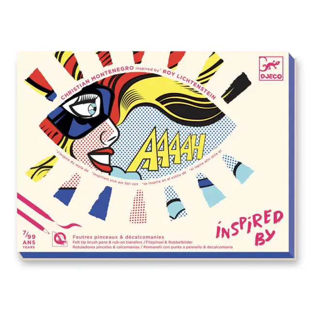 Djeco Inspired by Roy Lichtenstein - Ζωγραφική με μαρκαδόρους Σούπερ Ήρωες 7+ ετών 09376