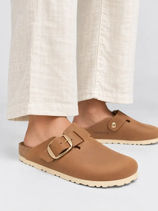 Birkenstock Σαμπώ Γυναικείο δέρμα Oiled Καφέ BIR/BOSTON BIG BUCKLE 1030394 COGNAC - 39 2