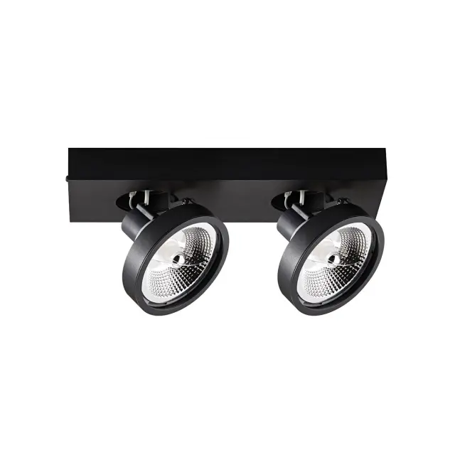 Leia Σποτ οροφής ορθογώνια βάση 33x12cm 2xGU10/ES111 κινητό μαύρο ματ
