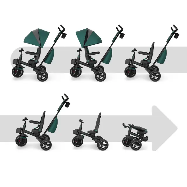 Kinderkraft Spinstep 2 Plus Αναδιπλούμενο Τρίκυκλο Ποδήλατο 6 σε 1 Green 9+ Μηνών 3