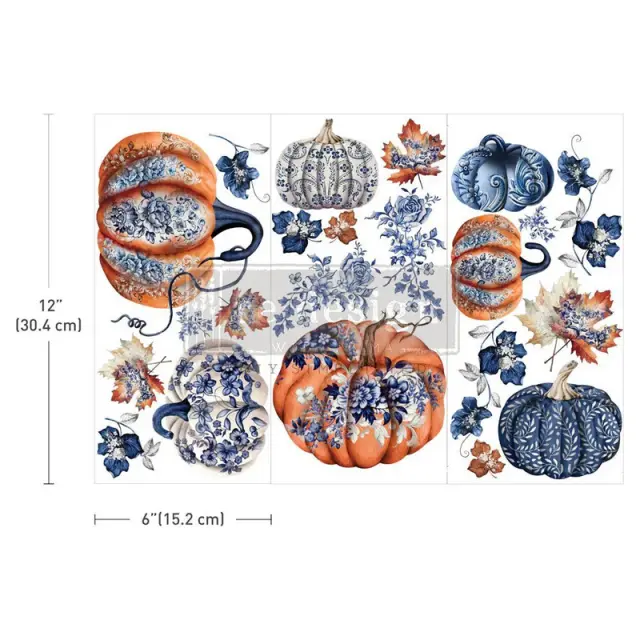 Χαρτί Decor Transfer Prima Re-Design, Pumpkin Patch Galore, 15x30.5cm, 3 τεμ.