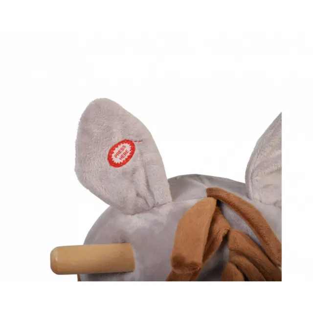 Moni Toys Λούτρινο κουνιστό γαϊδουράκι με Ήχους και Ξύλινη Βάση με Τροχούς Dulcinea WJ-302 3