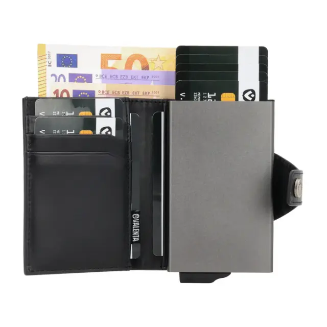 Valenta Δερμάτινο Πορτοφόλι Ανδρικό με RFID / Leather Wallet: MagSafe Luxe (5 χρώματα) - Μαύρο 2