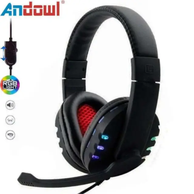 Andowl S-359 Over Ear Gaming Headset με σύνδεση USB 2