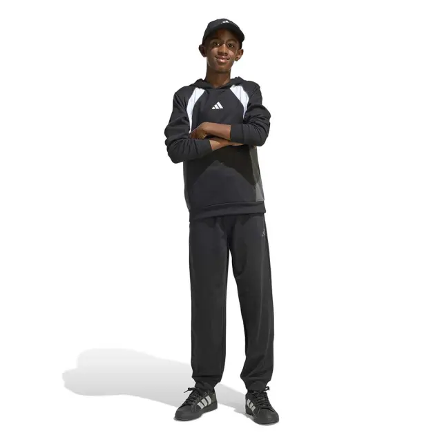 adidas Sportswear Kids Color Block Fleece Hoodie Μαύρο KB9551 (adidas Sportswear) 3