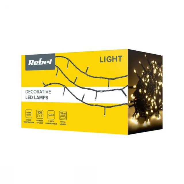 Χριστουγεννιάτικα LED 10m Θερμό Λευκό RGB REBEL 2