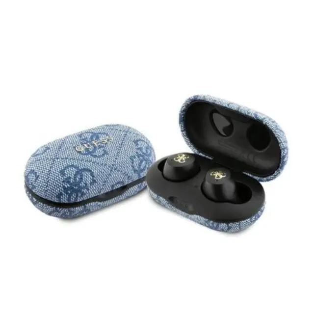 True Wireless Ακουστικά Bluetooth Guess Docking Station Metal 4G Μπλε N67686
