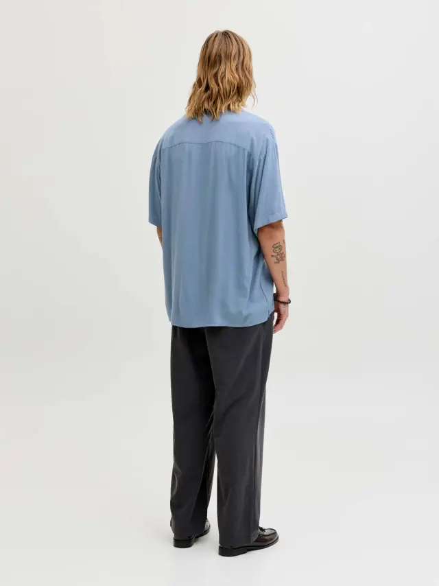 JJEJEFF RESORT SOLID SHIRT SS SN Blue Mirage 3