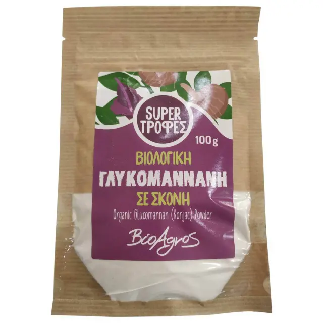 BIOAGROS Organic Konjac Glucomannan powder 100gr - Βιολογική γλυκομαννάνη σε σκόνη