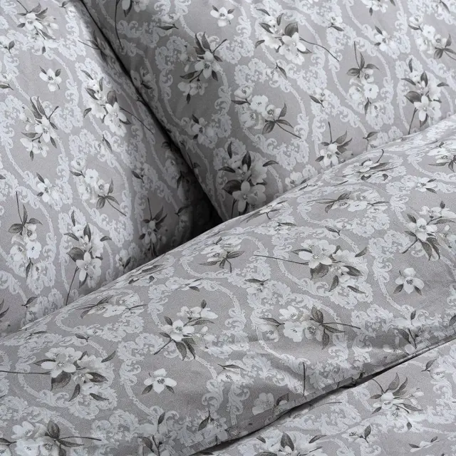 Σετ Σεντόνια 170x200+30 Υπέρδιπλα Beauty Home Mystique Art 12188 Γκρι 100% βαμβακερόΜε Λάστιχο 2