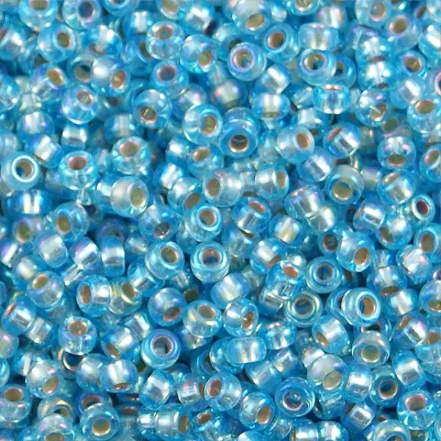 Χάντρα Miyuki Round Rocailles 8/0 - 1018 - Silver Lined Aqua AB ~25gr