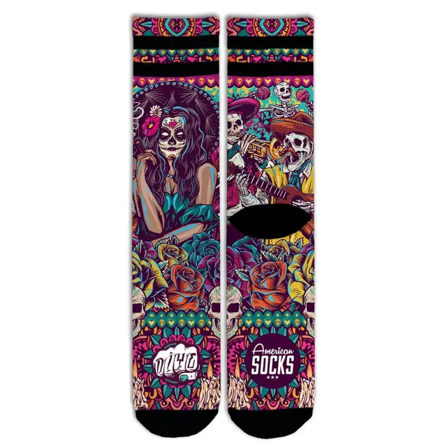 American Socks Dia De Los Muertos Signature Mid High - 37-41 (S/M) 2