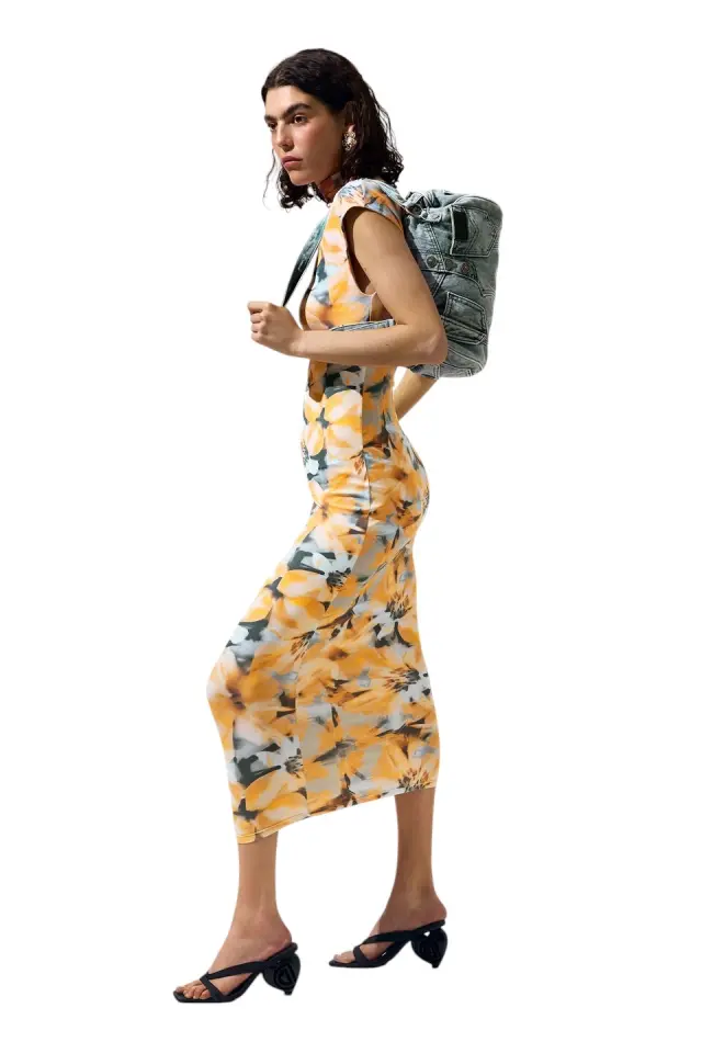 Desigual - Γυναικείο Μακρύ Φόρεμα 26SWVK48-7010 Πορτοκαλί 2