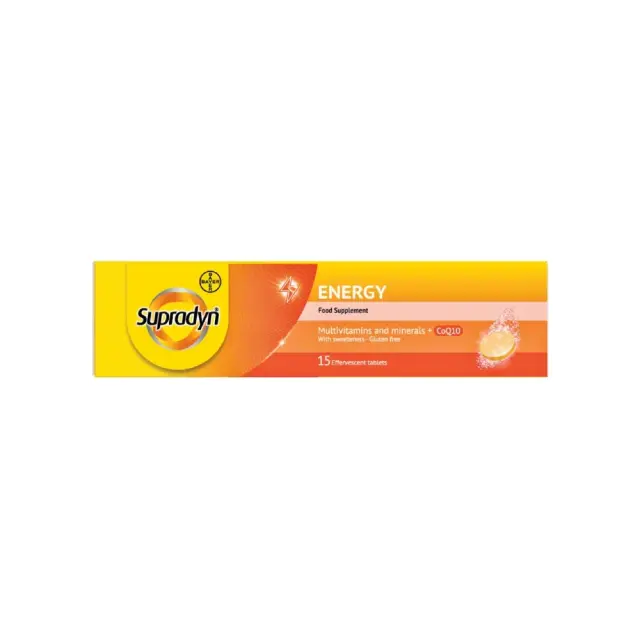 Supradyn Energy Multivitamin, Πολυβιταμίνες για Ενέργεια με Συνένζυμο Q10 & Άλλες Βιταμίνες & Μέταλλα, 15 αναβρ. δισκία