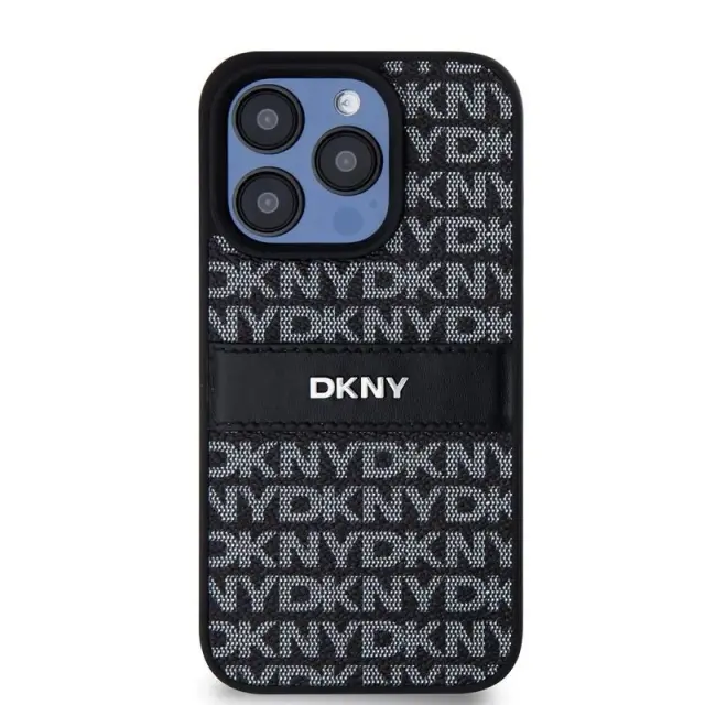 DKNY® Repeat Pattern Tonal Stripe Θήκη για iPhone 15 Pro- Black