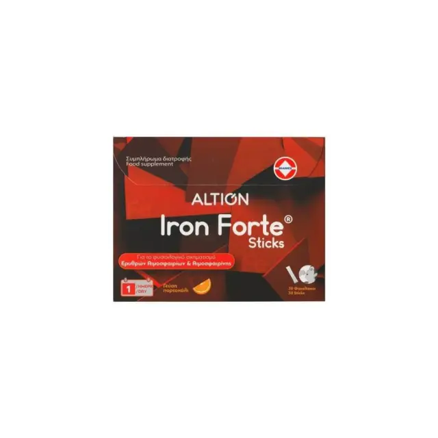 Altion Iron Forte, Συμπλήρωμα Διατροφής Σιδήρου & Βιταμίνης C Για Την Καλή Λειτουργία Του Αιμοποιητικού Συστήματος 30 φακελίσκοι