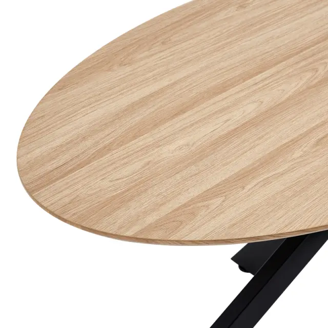 Τραπέζι Makrey pakoworld sonoma mdf- μαύρα μεταλλικά πόδια 180x90x75εκ 3