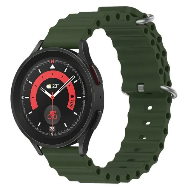 Ocean Style Λουράκι για Smartwatch 20mm-Army Green OEM 3