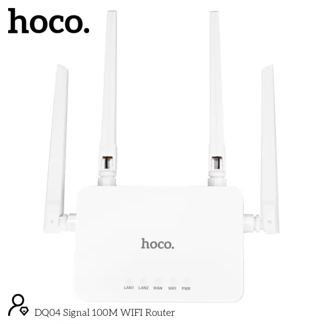 Wifi Router Hoco. DQ04 300Mbps 4x5dBi 2.4GHz Λευκό 3
