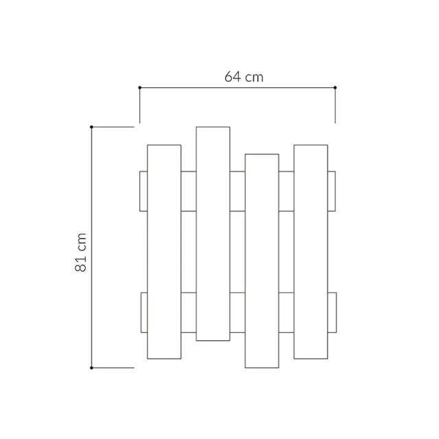 Κρεμάστρα τοίχου Wave Megapap χρώμα sandstone 64x4x81εκ. 2