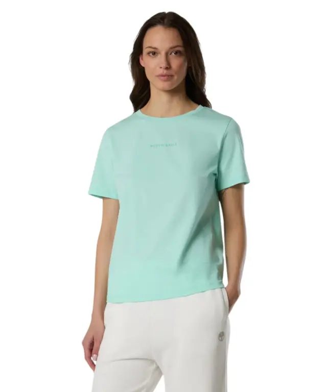 North Sails- Γυναικεία Κοντομάνικη Μπλούζα T-Shirt tonal logo 093524-000-0466 Πράσινο Ανοιχτό 2
