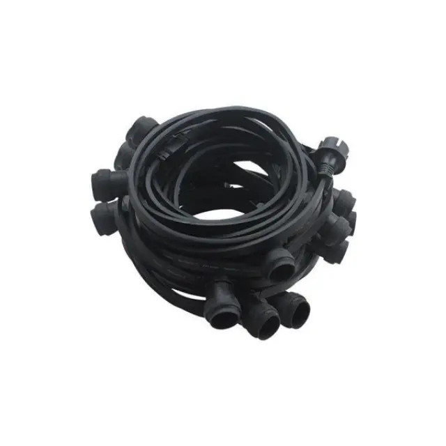 Cable with Lamp Holder E27, 20m, Black