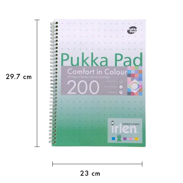 Pukka Τετράδιο Με Διπλό Σπιράλ Α4 Χρωματιστό Πράσινο Irlen 200 Σελ 80 GSM/ IRLJOTA4-GREEN (Pukka)