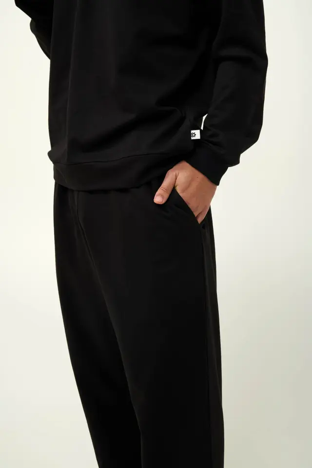 Ανδρική Μονόχρωμη Φόρμα Φούτερ Vamp 23711 BLACK 3