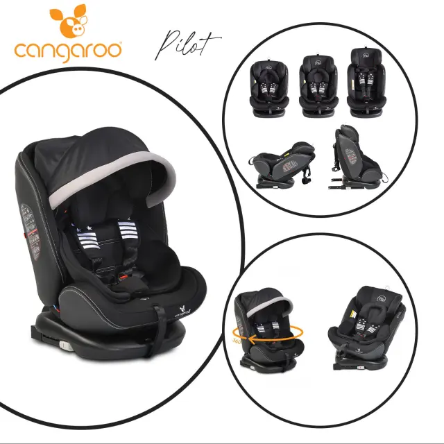 CANGAROO - Car seat Pilot black - 3800146239442