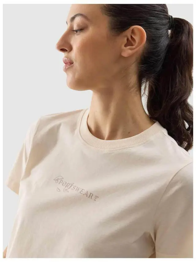 4F Beige T-shirt 4FWSS4TTSHF1354-12S - M 3