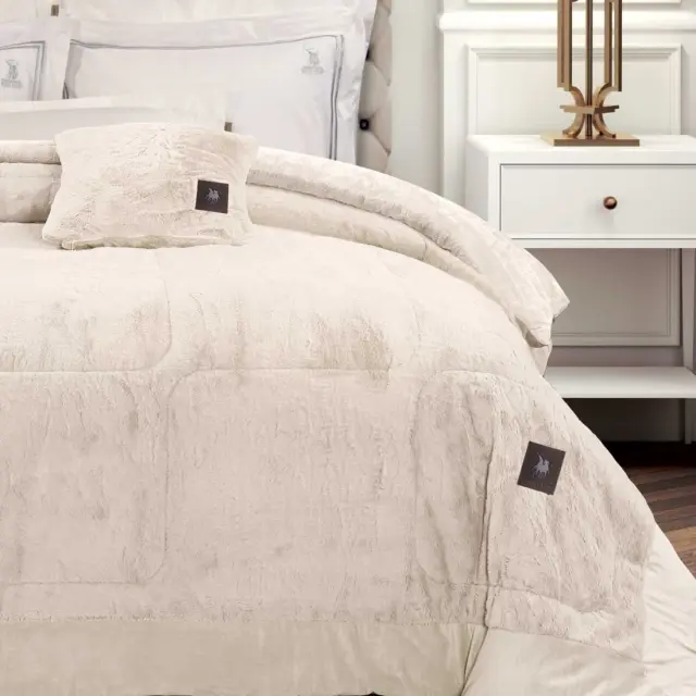 Κουβερτοπάπλωμα 240x250 King Size 850gsm Premium Greenwich Polo Club 3962 Ivory 100% Πολυέστερ 2