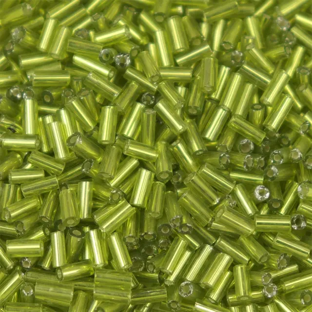 Χάντρα Glass Bugles Silver Lined Dark Khaki 5mm - 25gr