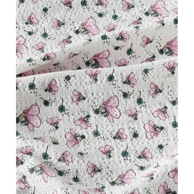 Κουβέρτα Κούνιας kentia Alima White-Pink-Green 100x140 3