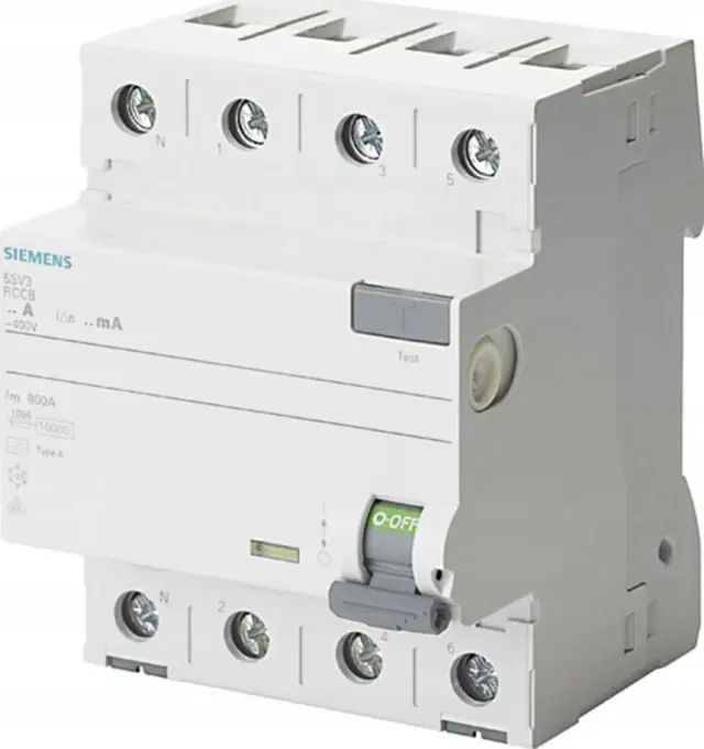 RCCB, 4-pole, type A, In: 25 A, 30 mA, Un AC: 400 V, N left